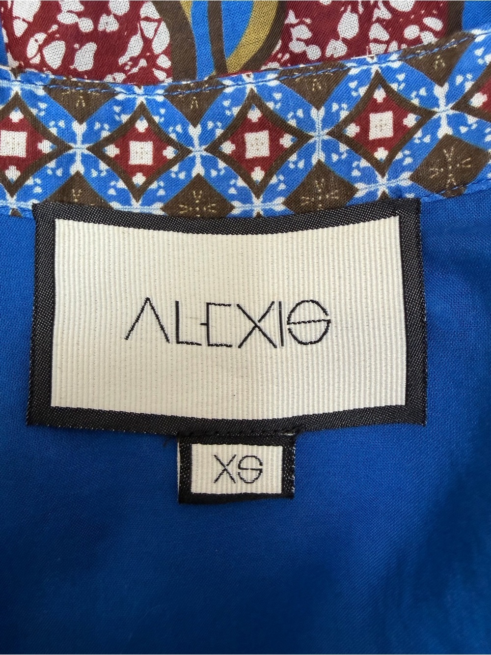 Alexis Berka Mini Dress Sapphire Batik Print Pleated Belted Cotton Blue Size Xs - Picture 10 of 12